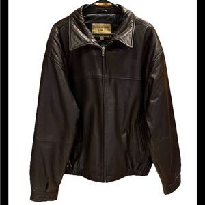 Vintage 90s Boston Harbour Men’s Black Soft Leather Bomber Jacket XXL